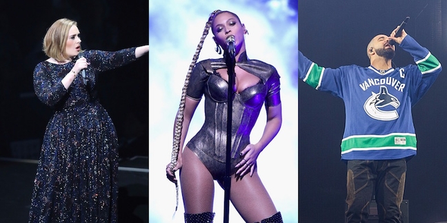 Drake, Adele, Bieber, Beyoncé Dominate Billboard Year-End Charts