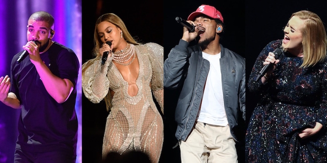 Grammys 2017: Beyoncé, Adele, Drake, Chance, Kanye, Rihanna Lead Nominees