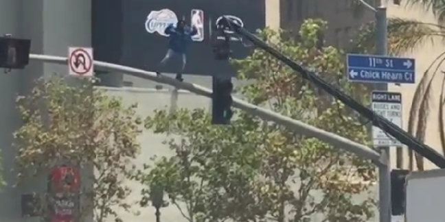 Kendrick Lamar Does Stunts While Filming "Alright" Video in Los Angeles