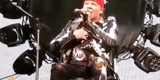 Axl Rose Performs Guns 'N Roses Show in Cast While Sitting in Dave Grohl's Giant Foo Fighters Throne