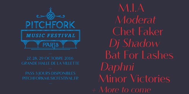 M.I.A, DJ Shadow, Bat For Lashes, Daphni to Play Pitchfork Music Festival Paris 2016