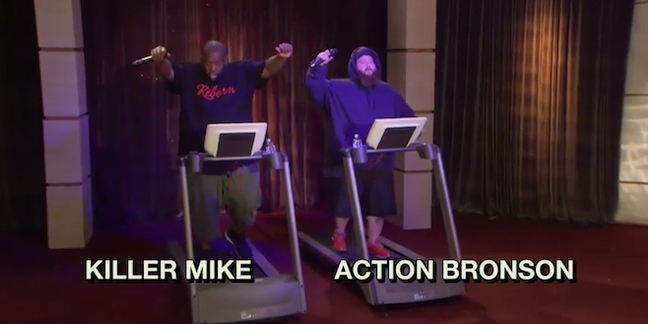 Killer Mike and Action Bronson Battle Rap on Treadmills on "The Eric André Show"