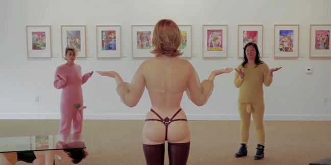 Peaches and Margaret Cho Don Fuzzy Genitalia In "Dick In The Air" Video