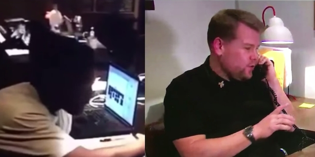 Watch James Corden Parody Kanye and Taylor Swift’s “Famous” Phone Call