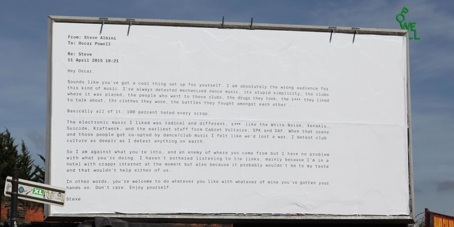 Steve Albini E-Mail About How Much He Hates Dance Music Turned Into Billboard Advertisement