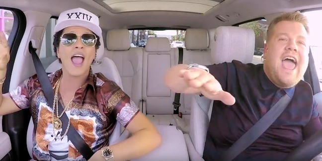 Watch Bruno Mars Try on Silly Hats, Sing “Uptown Funk” and More on “Carpool Karaoke”