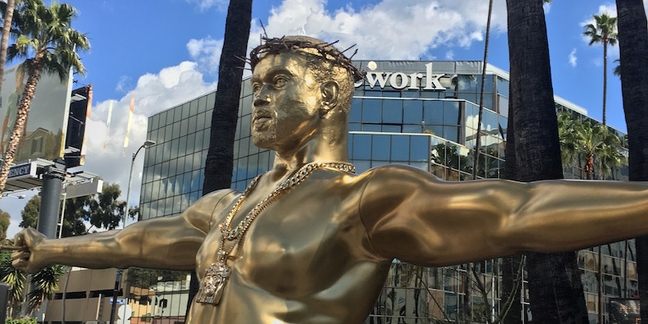 Life-Size Kanye Jesus Sculpture Appears on Hollywood Boulevard