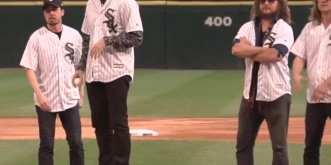 My Morning Jacket Throw Out First Pitch at White Sox Game
