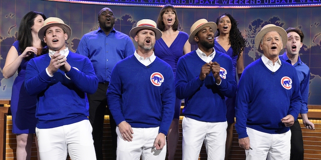 Bill Murray and the Chicago Cubs Sing “Go Cubs Go” on “SNL”: Watch