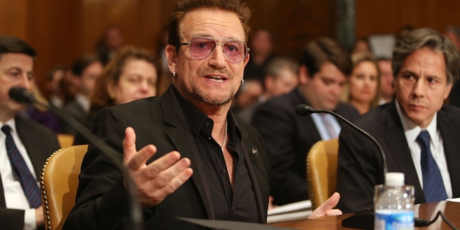 Bono Tells U.S. Senate to Send Amy Schumer, Sacha Baron Cohen, Chris Rock After ISIS