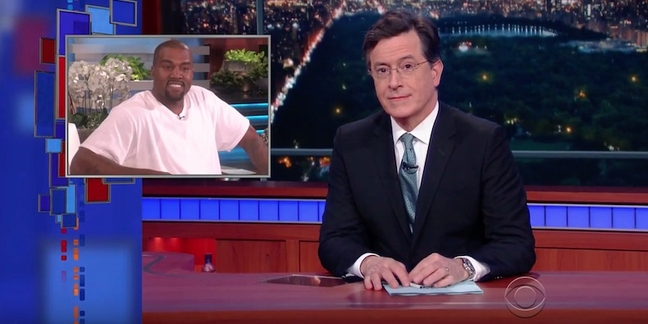 Stephen Colbert Parodies Kanye's “Ellen” Speech: Watch