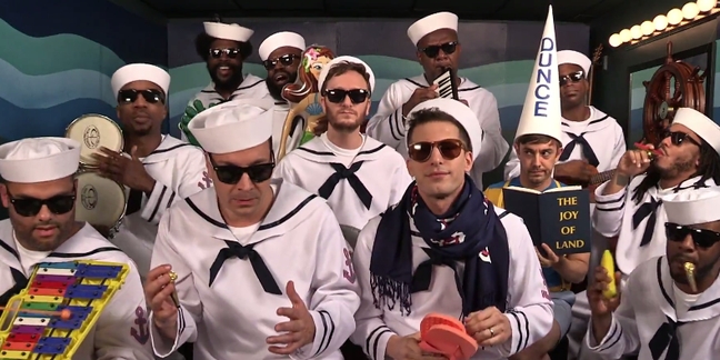 Watch the Lonely Island Perform "I'm on a Boat" With Classroom Instruments on "Fallon"