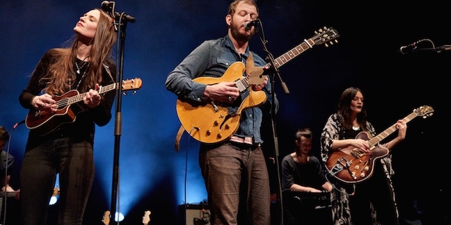 Watch Bon Iver Perform "Flume" Acoustic in a Stairwell With the Staves