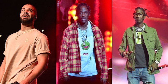 Travis Scott Falls Off Stage During Appearance With Drake, Young Thug